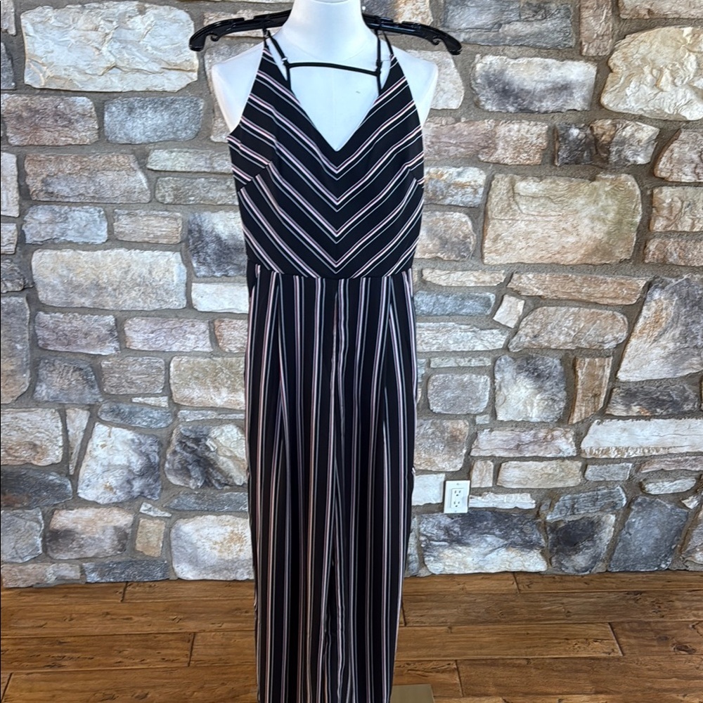 Striped Black and White Jumpsuit